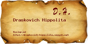 Draskovich Hippolita névjegykártya